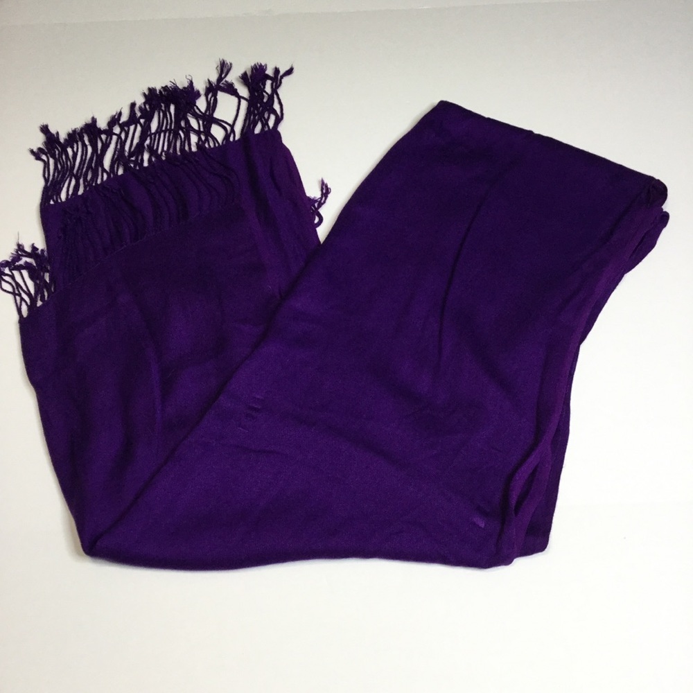 Purple oversized fringe scarf